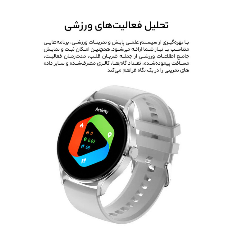 ساعت هوشمند 39 میلی متری مدل ایکس 80 با بند سیلیکونی