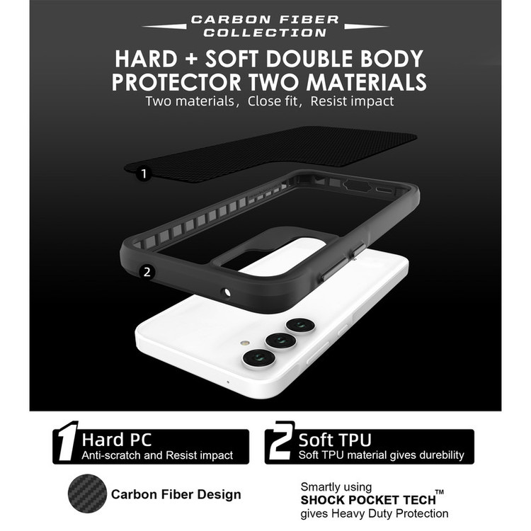 کاور سامورایی مدل Carbon Fiber مناسب برای گوشی موبایل سامسونگ Galaxy A55 / A55 5G
