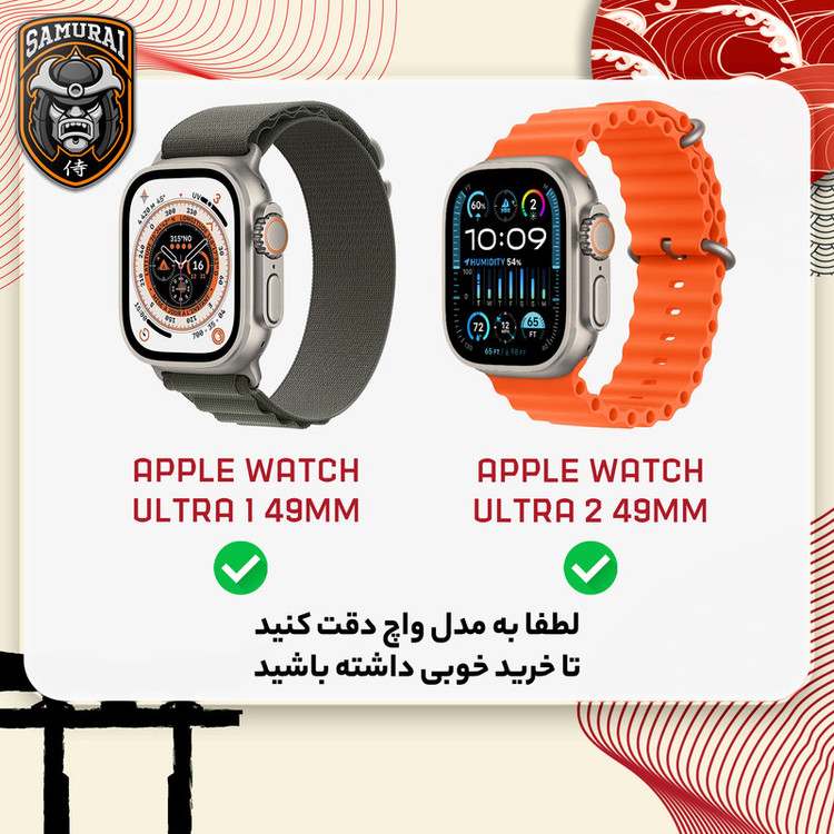 محافظ صفحه نمایش سامورایی مدل Pama مناسب برای ساعت هوشمند اپل Watch Ultra 1 49mm / Ultra 2 49mm