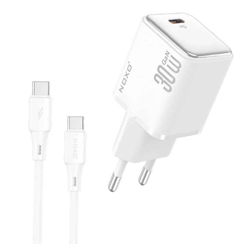 شارژر دیواری 30 وات نوکسو مدل CHN‑7 GaN به همراه کابل usb‑C