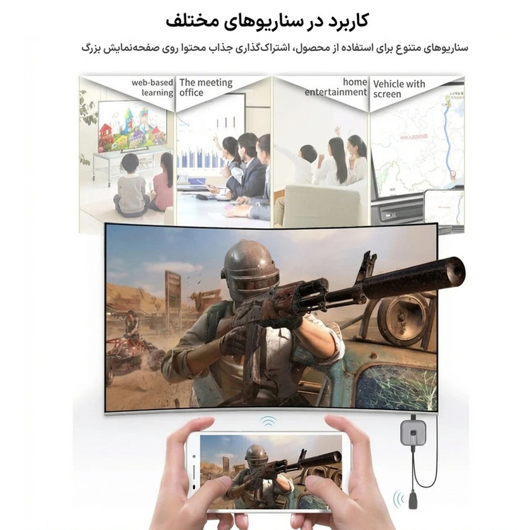 دانگل انتقال تصویر بیسیم نوکسو مدل DG‑N1 مناسب برای انواع تلویزیون و مانیتور دارای درگاه HDMI