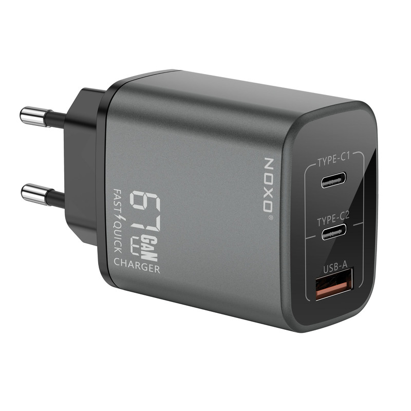 شارژر دیواری 67 وات سه پورت نوکسو مدل CHN-P-2