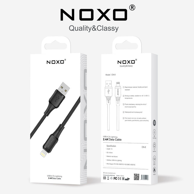 کابل تبدیل USB‑A به لایتنینگ نوکسو مدل CN‑8 طول 1 متر