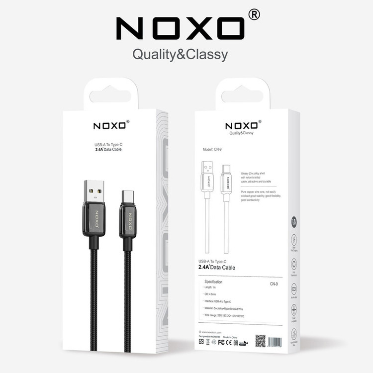 کابل تبدیل USB‑A به USB‑C نوکسو مدل CN‑9 طول 1 متر