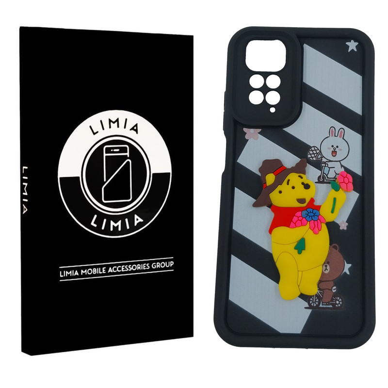 کاور لیمیا مدل سولید لنزدار طرح عروسکی برجسته مناسب برای گوشی موبایل شیائومی Redmi Note 11 Pro/Note 12 Pro