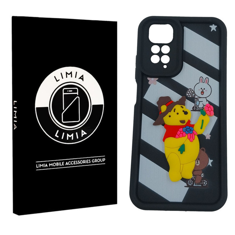 کاور لیمیا مدل سولید لنزدار طرح عروسکی برجسته مناسب برای گوشی موبایل شیائومی Redmi Note 11 Pro/Note 12 Pro