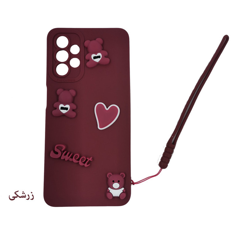 کاور لیمیا مدل عروسکی لنزدار ژله ای طرح Sweet مناسب برای گوشی موبایل سامسونگ Galaxy A53 به همراه بند آویز