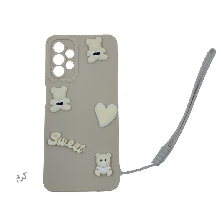 کاور لیمیا مدل عروسکی لنزدار ژله ای طرح Sweet مناسب برای گوشی موبایل سامسونگ Galaxy A53 به همراه بند آویز