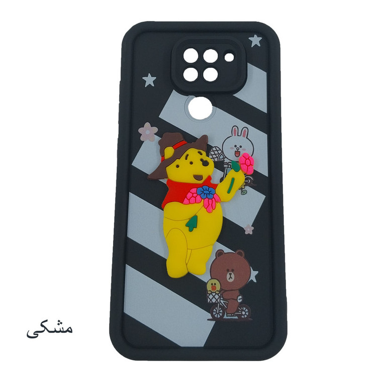 کاور لیمیا مدل سولید لنزدار طرح عروسکی برجسته مناسب برای گوشی موبایل شیائومی Redmi Note 9