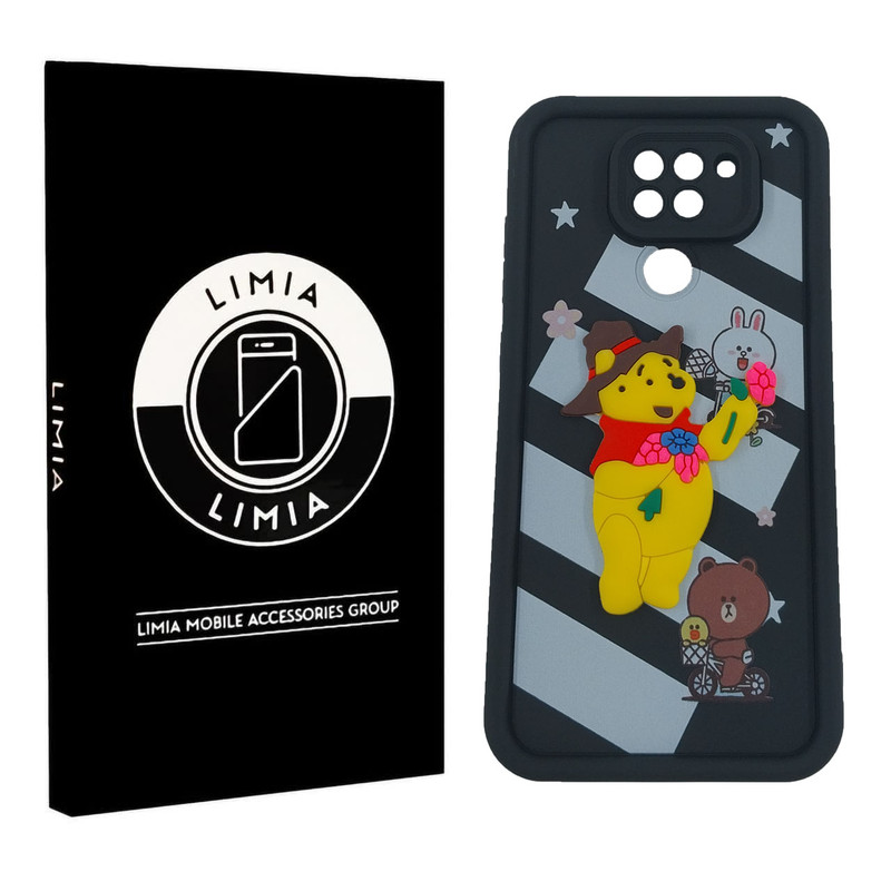 کاور لیمیا مدل سولید لنزدار طرح عروسکی برجسته مناسب برای گوشی موبایل شیائومی Redmi Note 9