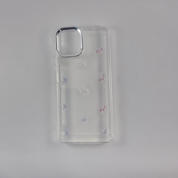 کاور مدل رزینی شاین طرح پروانه شفاف مناسب برای گوشی موبایل سامسونگ Galaxy A06 4G