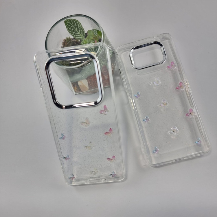 کاور مدل رزینی شاین طرح پروانه شفاف مناسب برای گوشی موبایل شیائومی Note 14 4G